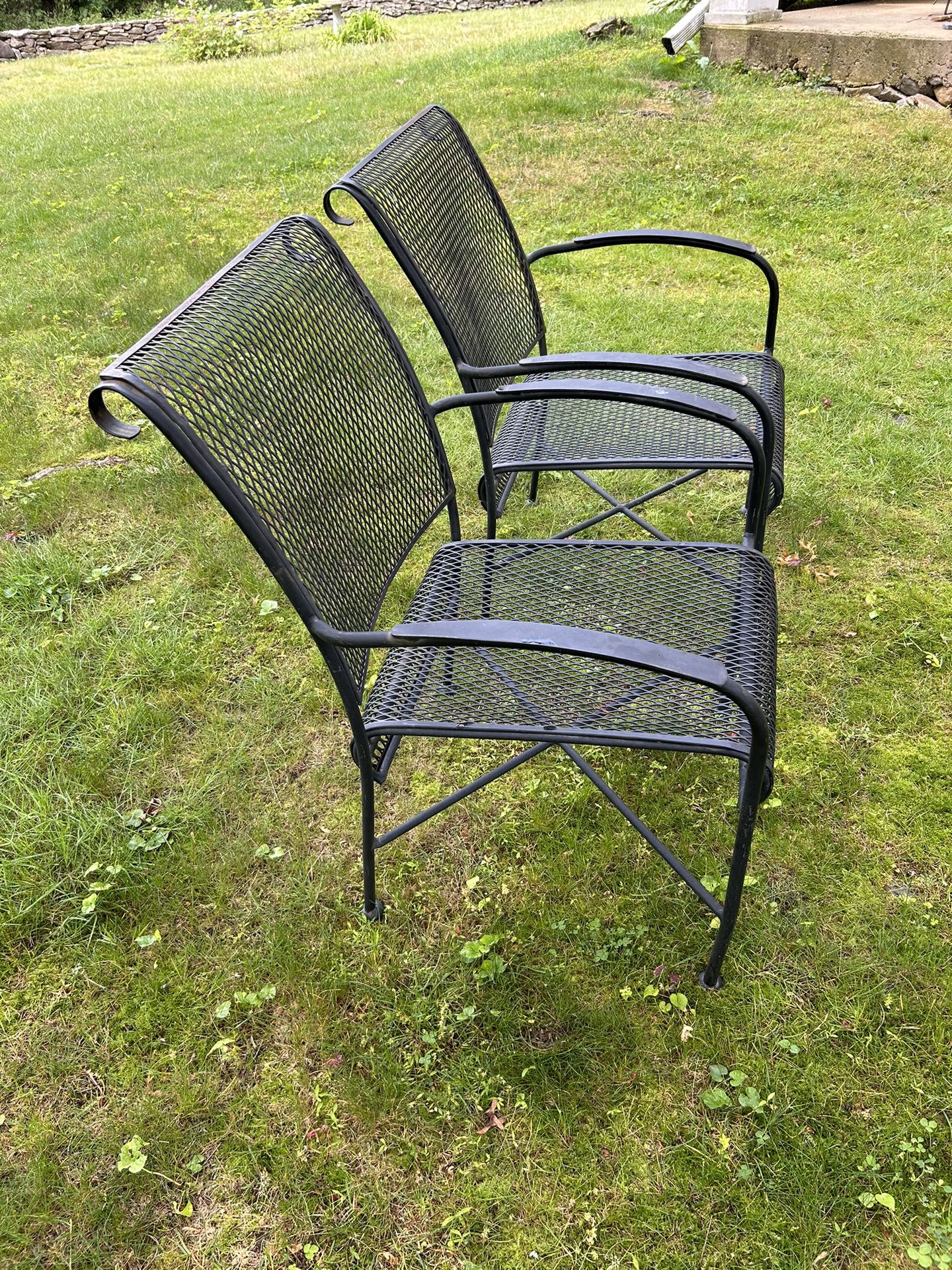 Pair Of Iron Mesh Chairs