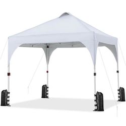 Outdoor Canopy Pop up Canopy Camping Tent Sun Shelter with Stakes Ropes Sandbags Wheeled Bag for Garden Patio Park Market