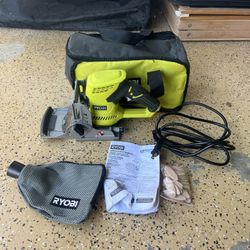 RYOBI 6 Amp Corded AC Biscuit Joiner Kit with Dust Collector and Bag