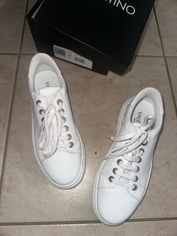 Valentino by Mario Valentino Alice White Leather Logo Sneakers Women’s Size 8