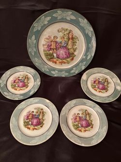 Antique Serving Plate Set