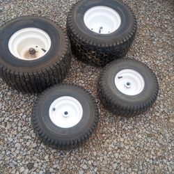 Rims and tires of sears Craftsman mower 
