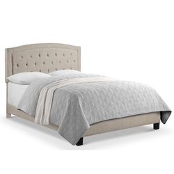 Beige Queen Size Bed Frame 