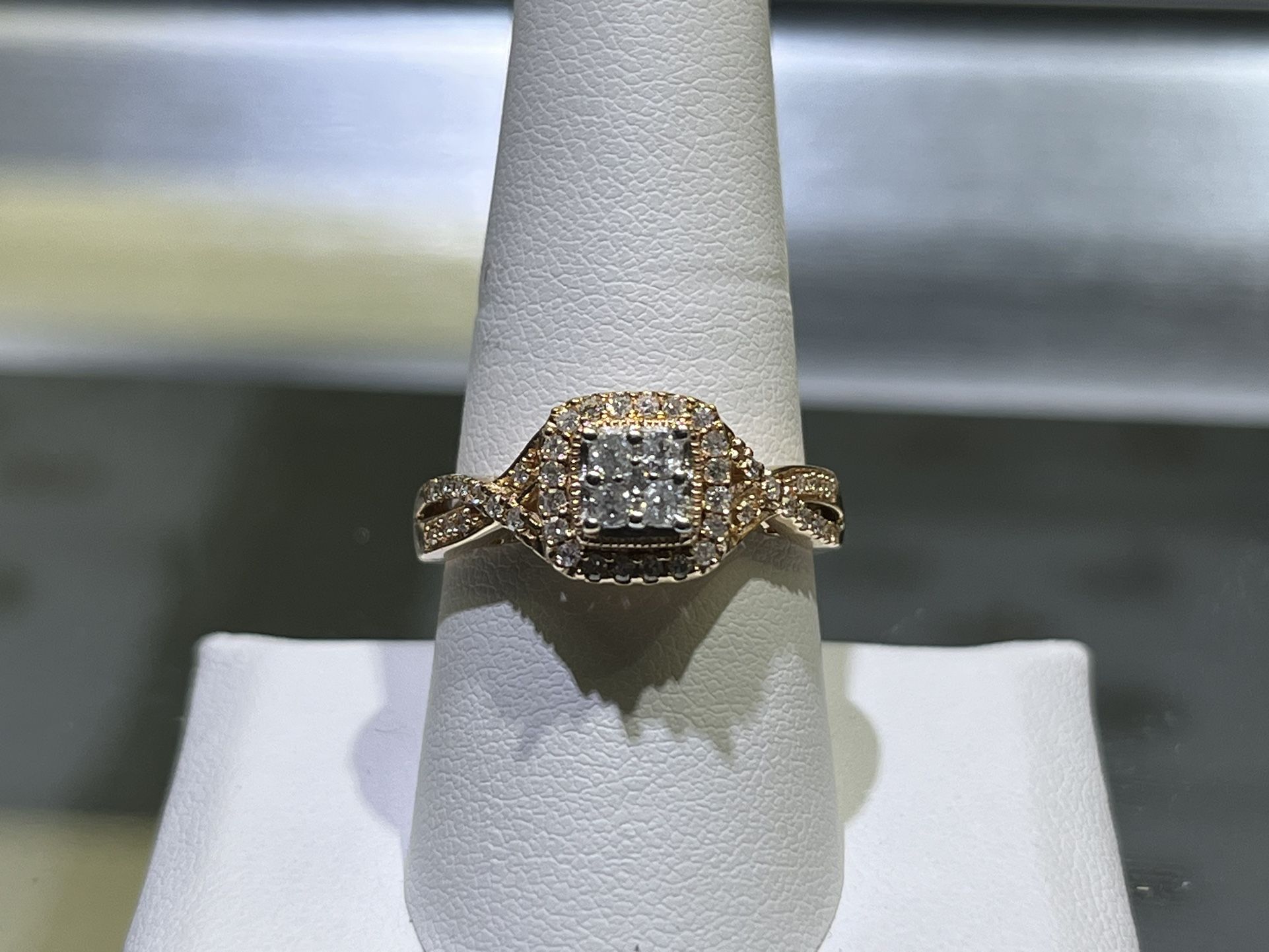 10 K Rose Gold .50 Cttw Diamond Ring