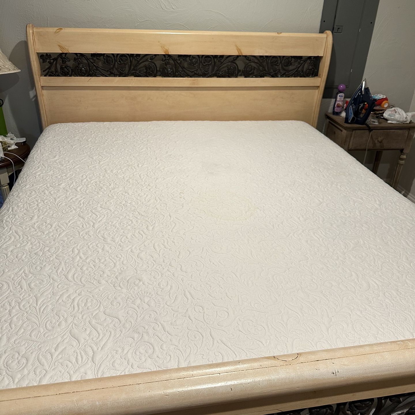 California King Bed frame With Mattress & Box Spring