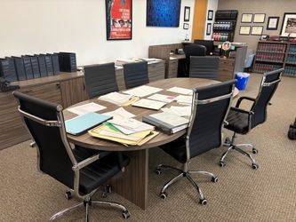 Conference table and chairs.
