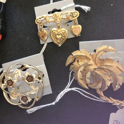 Goldtone Broooches/Pins-by Monet & others