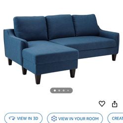 Ashley Blue Sofa Bed With Chaise ! 