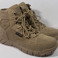 FREE SOLDIER Men's Tactical Military Combat Work Boots Tan Size 11