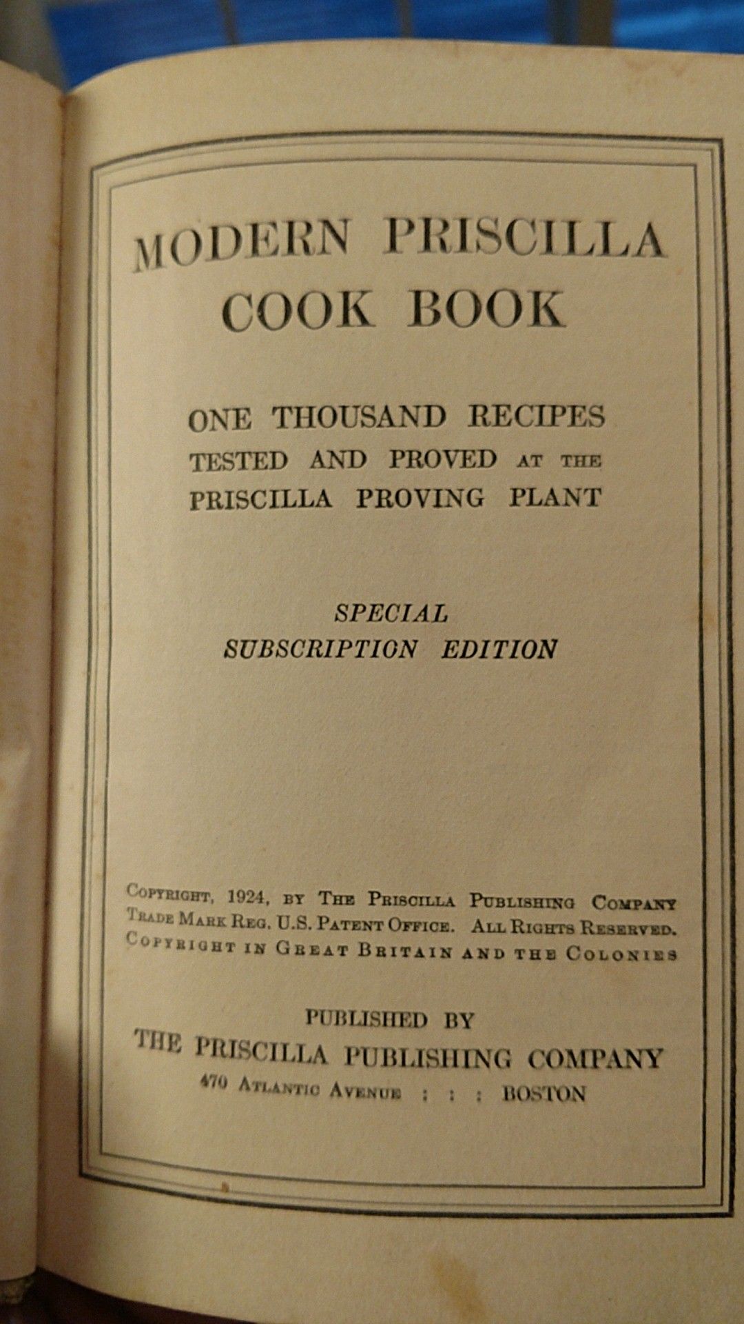 1924 modern Priscilla cookbook