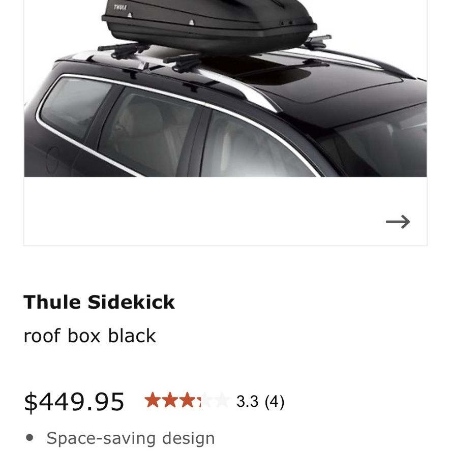 Thule Black Sidekick Roof Box Used 1x 300 for Sale in Encinitas CA OfferUp