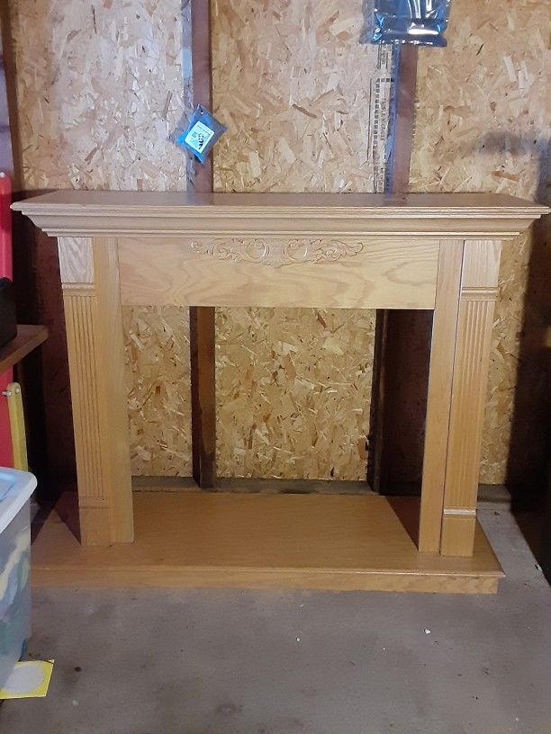 Unfinished Wood Fireplace Surround & Base