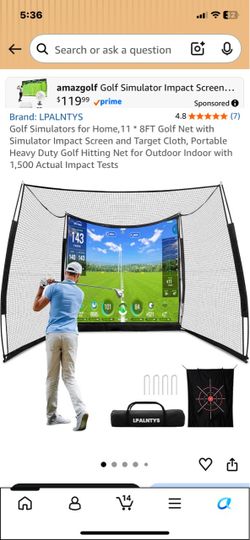 Golf Simulator Net with Impact Screen