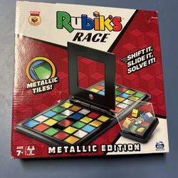 Rubik's Race, Metallic Edition Classic Fast-Paced Puzzle Strategy Sequence Two Player Board Game, for Kids and Adults Ages 7 and up, Multicolor NEW ME