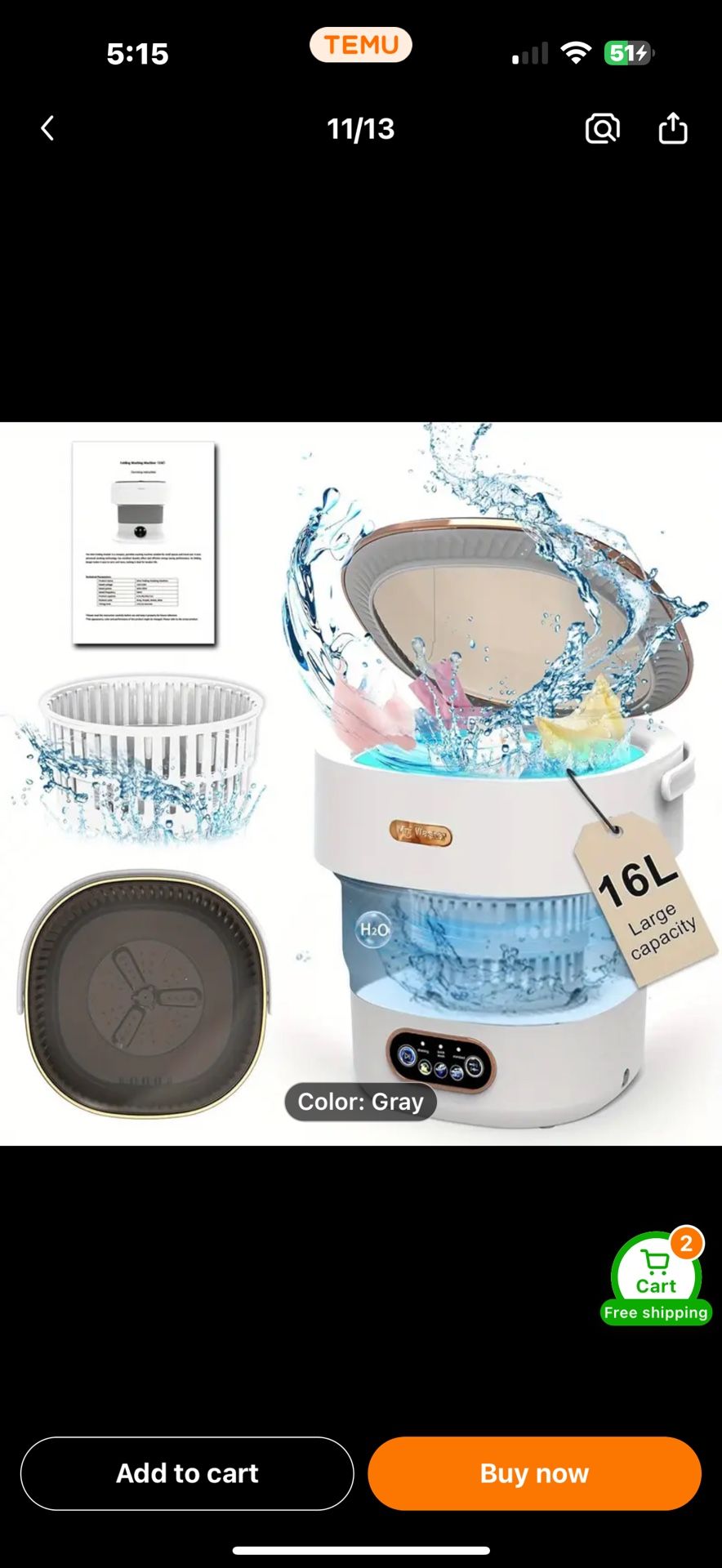 Portable Washing Machine 16L