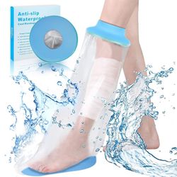 SUPERNIGHT Waterproof Leg Cast Cover for Shower and Bath, Adult Half Leg Seal Watertight Bandage Protector for Leg Foot Ankle Wounds after Surgery,