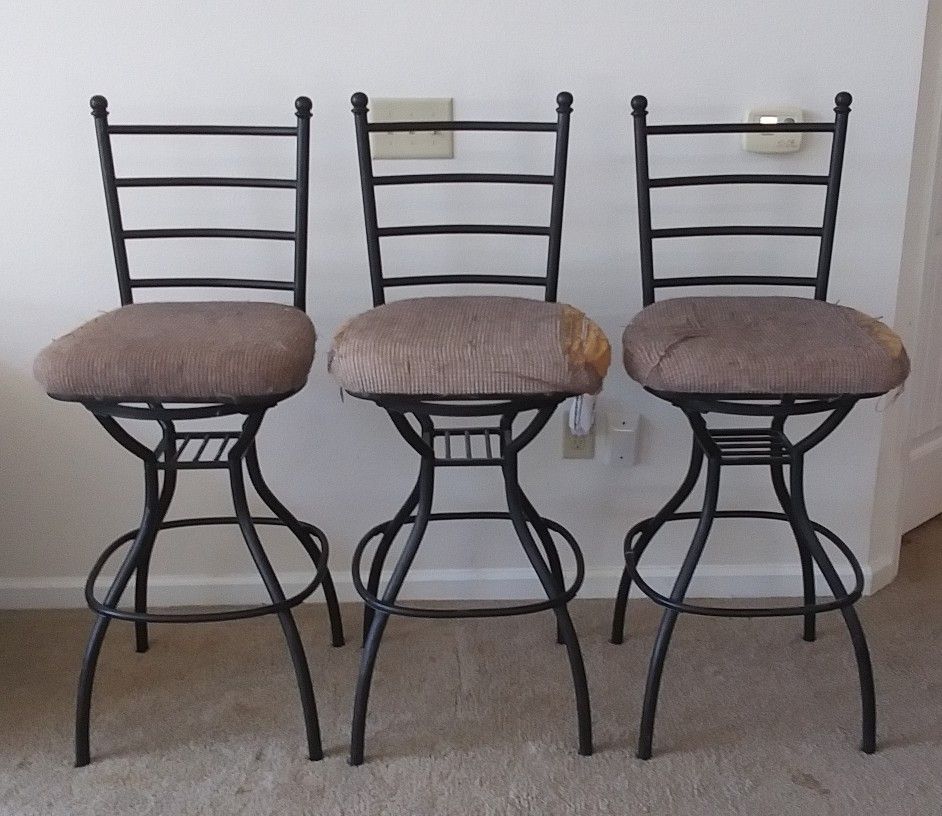 High Back Metal Swivel Bar Stools