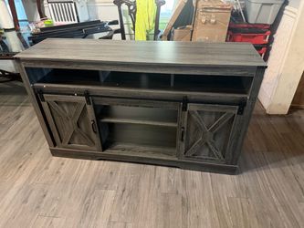 Farmhouse TV Stand with Sliding Barn Doors
