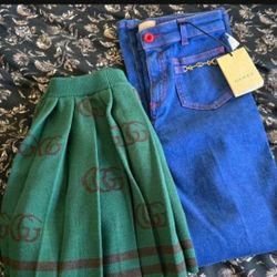 Gucci Skirt And Jeans Children's Size 8