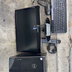 Dell desktop pc and Samsung tv
