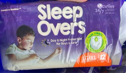$2/pack or $30/20 pack Sleep Overs Pull Ups