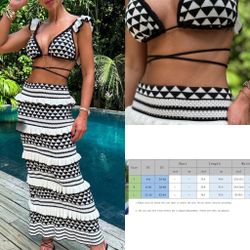 2 Piece Chrochet Skirt Set