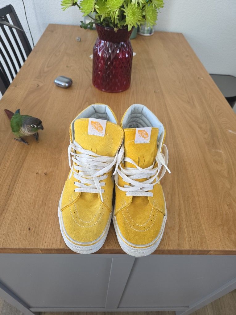 Yellow Hightop Vans Size 9 Men's