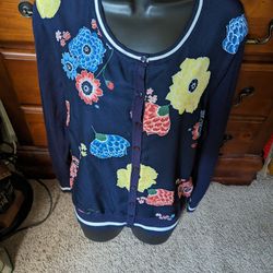 CHARTER CLUB SIZE LARGE FLORAL FLOWERS SWEATER 