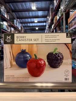 Member's Mark Berry Canister Set 3-Piece Brand New In Box