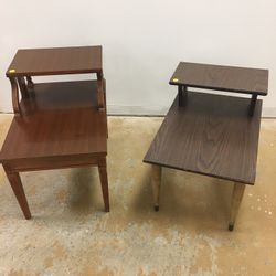 2 Mid-century Modern Step End Tables