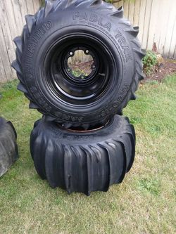 Sand Tires Unlimited 16.50 x 15 Paddle Tires / Aluminum wheels - $600