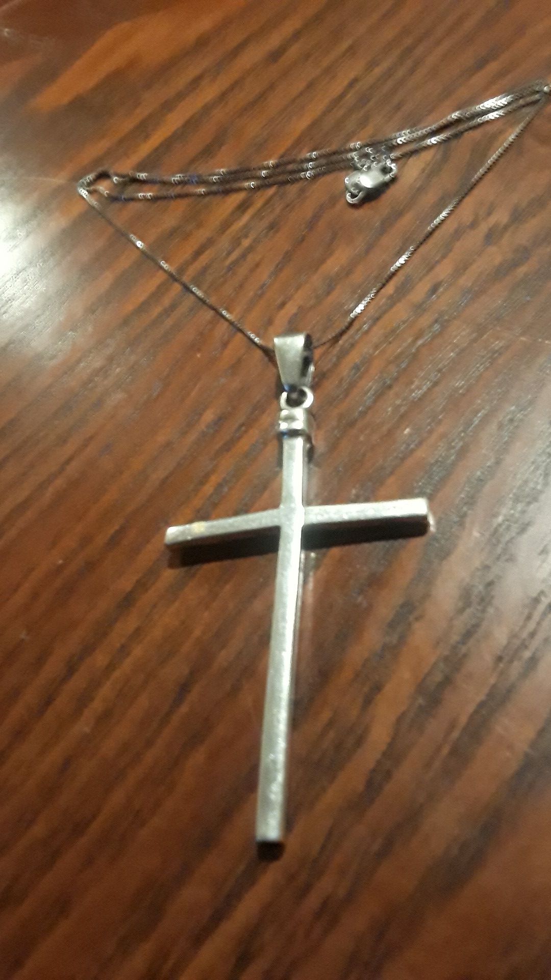 Gorgeous Sterling Silver 925 cross pendant with Sterling Silver 925 necklace.