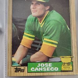 1987 Topps Jose Canseco Baseball Card