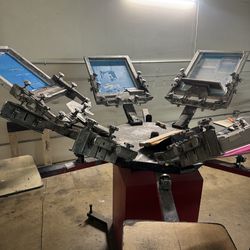 6 color 6 station screen printing press