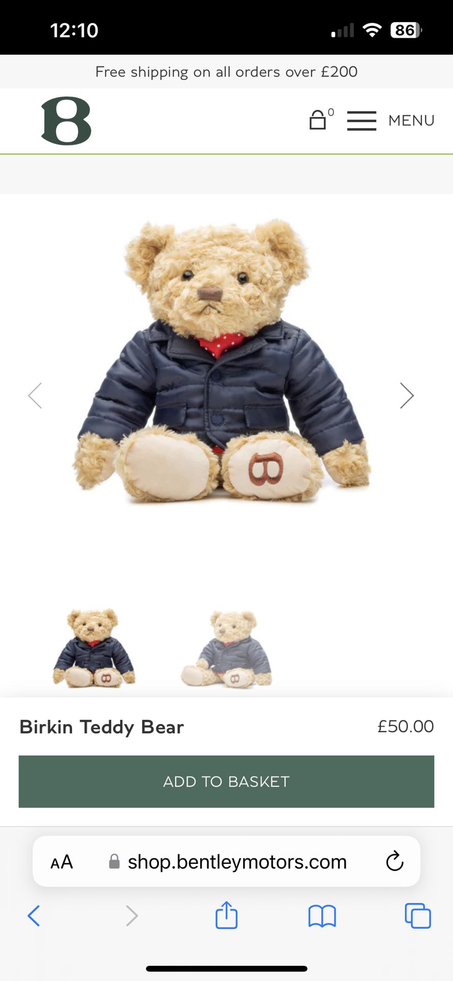 Bentley Teddy Bear