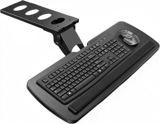 HUANUO Under Desk Keyboard Tray, 360 Degree Adjustable Mouse Platform