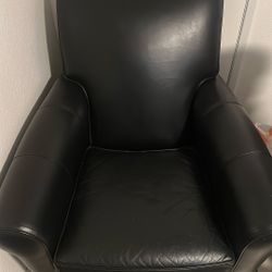 Ethan Allen Black Leather Chair 