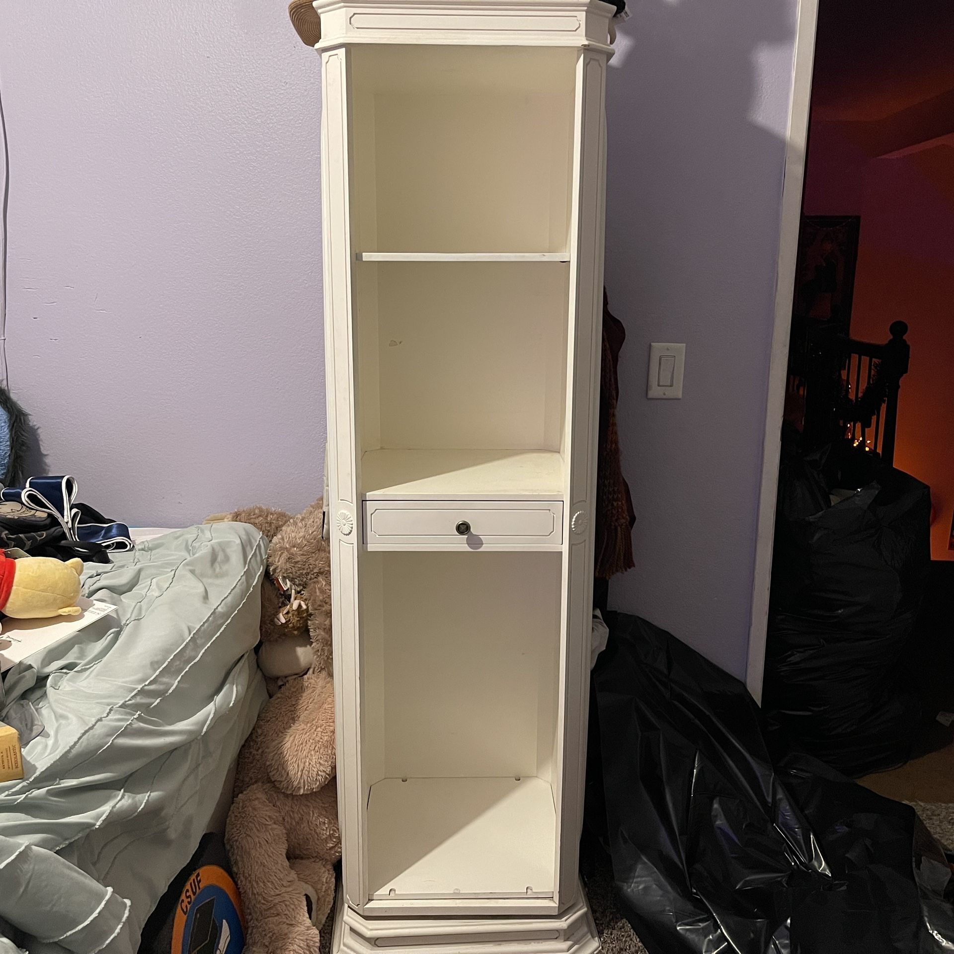 Swivel Accent Cabinet - Cork Board, Bookshelf/Storage, Mirror