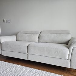 Beige Dual Power Reclining sofa • power swivel recliner