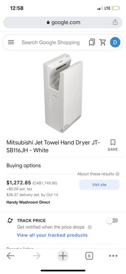 Mitsubishi Jet Towel Hand Dryer Doctor Office Restaurant Kitchen Covid Safe mitsubishi jt-sb116jh2-s-na