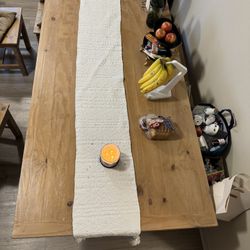 Oak Wood Dining Table Seats (6+1)