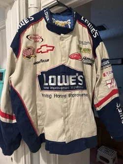 Vintage Jeff Hamilton Jimmie Johnson #48 NASCAR Jacket 2XL + 2005 Pin