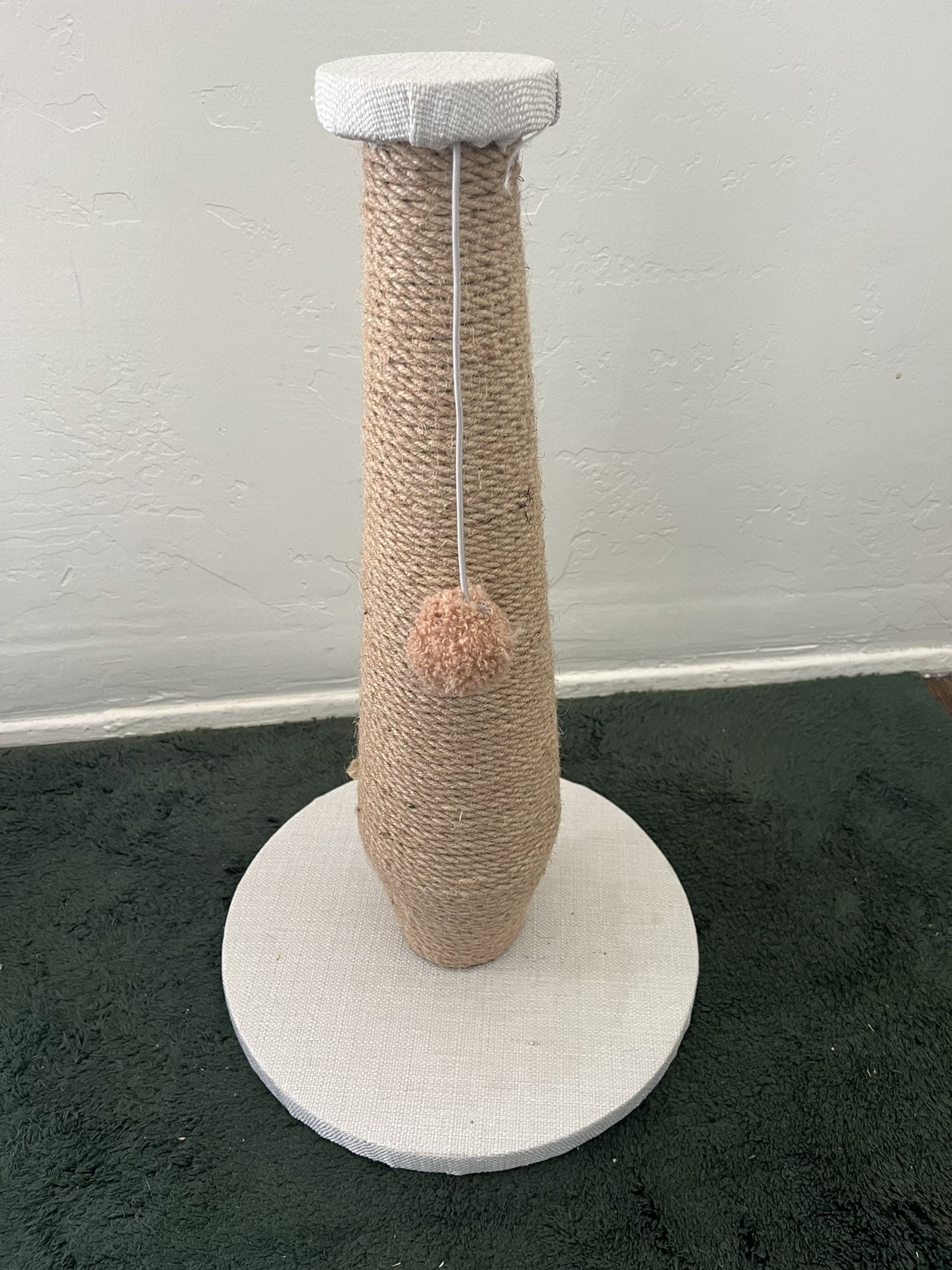 Cat scratcher post with toy