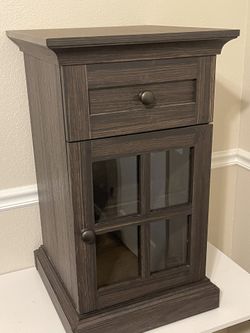 Nice Bedside Cabinet With Glass Door