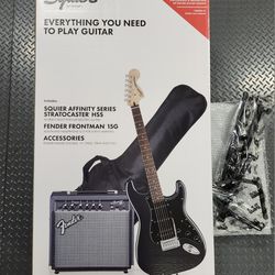 Fender Squier Guitar Pack with Amp and Stand