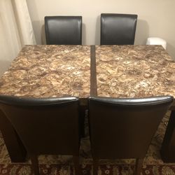 Gorgeous Kitchen Table With 4 Black Chairs 