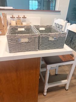 Grey storage baskets $5 each