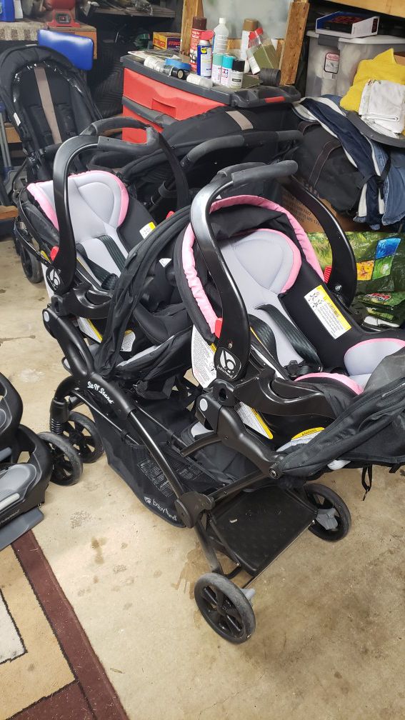 2- Baby Trend Car Seats and 1- Stroller 145.00