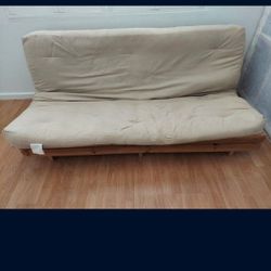 FUTON, QUEEN SIZE W/ MATTRESS