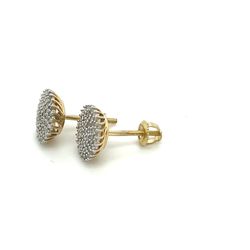 10kt Gold Round Flat Cluster Diamond Earrings .38ctw 1.70grams 165208 8